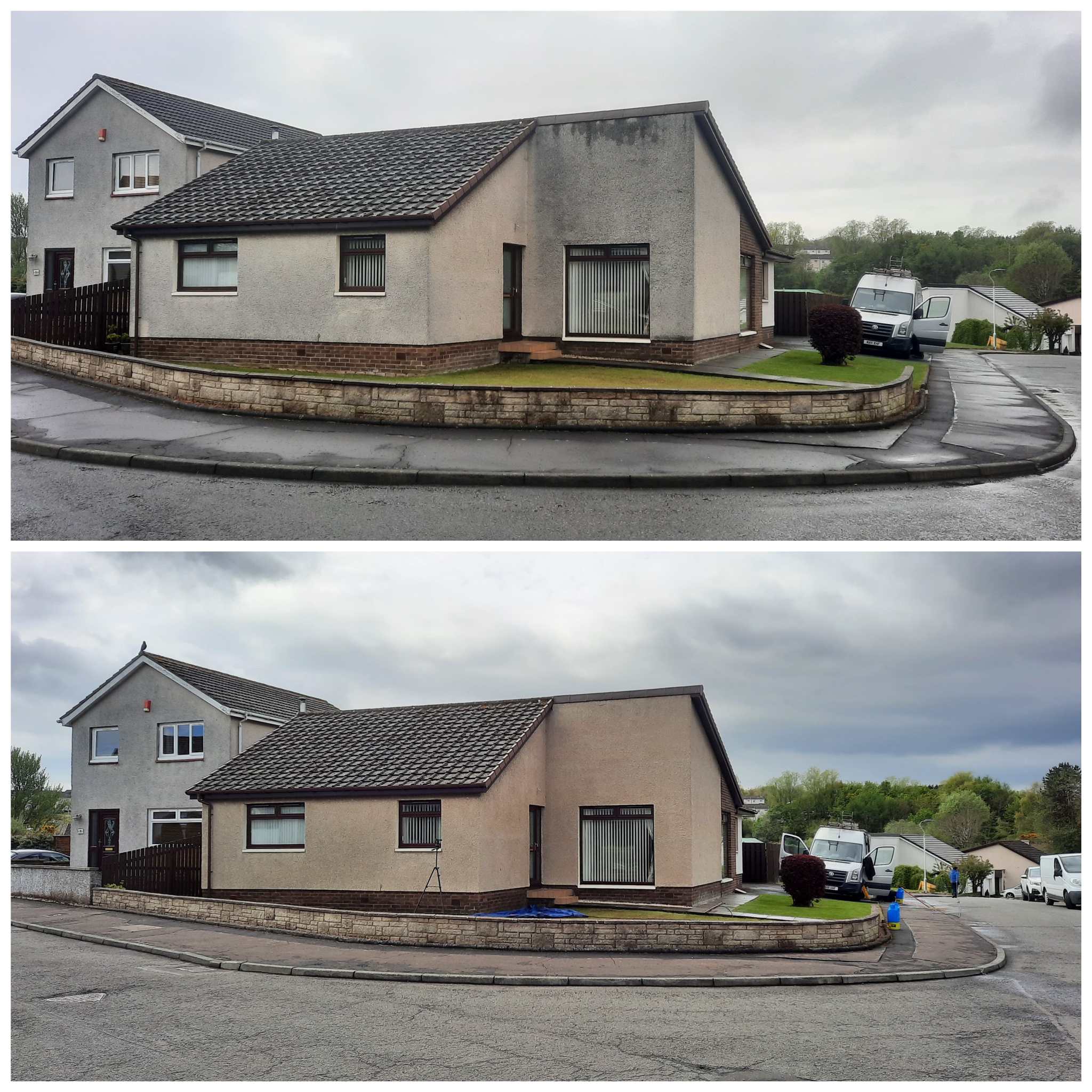Moss and algae removal using softwashing in Stockbridge Softwashing transformation in Stockbridge