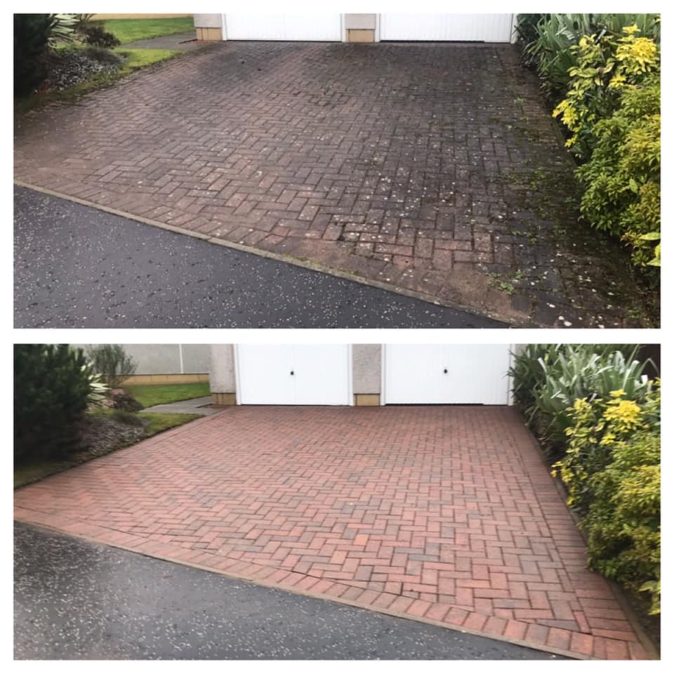 Dirty driveway cleaned in Edinburgh Professional driveway cleaning in Edinburgh