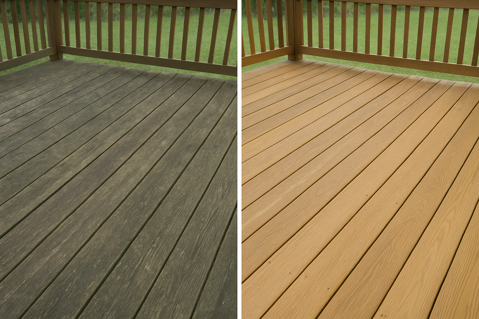 Decking cleaning results in Fife
