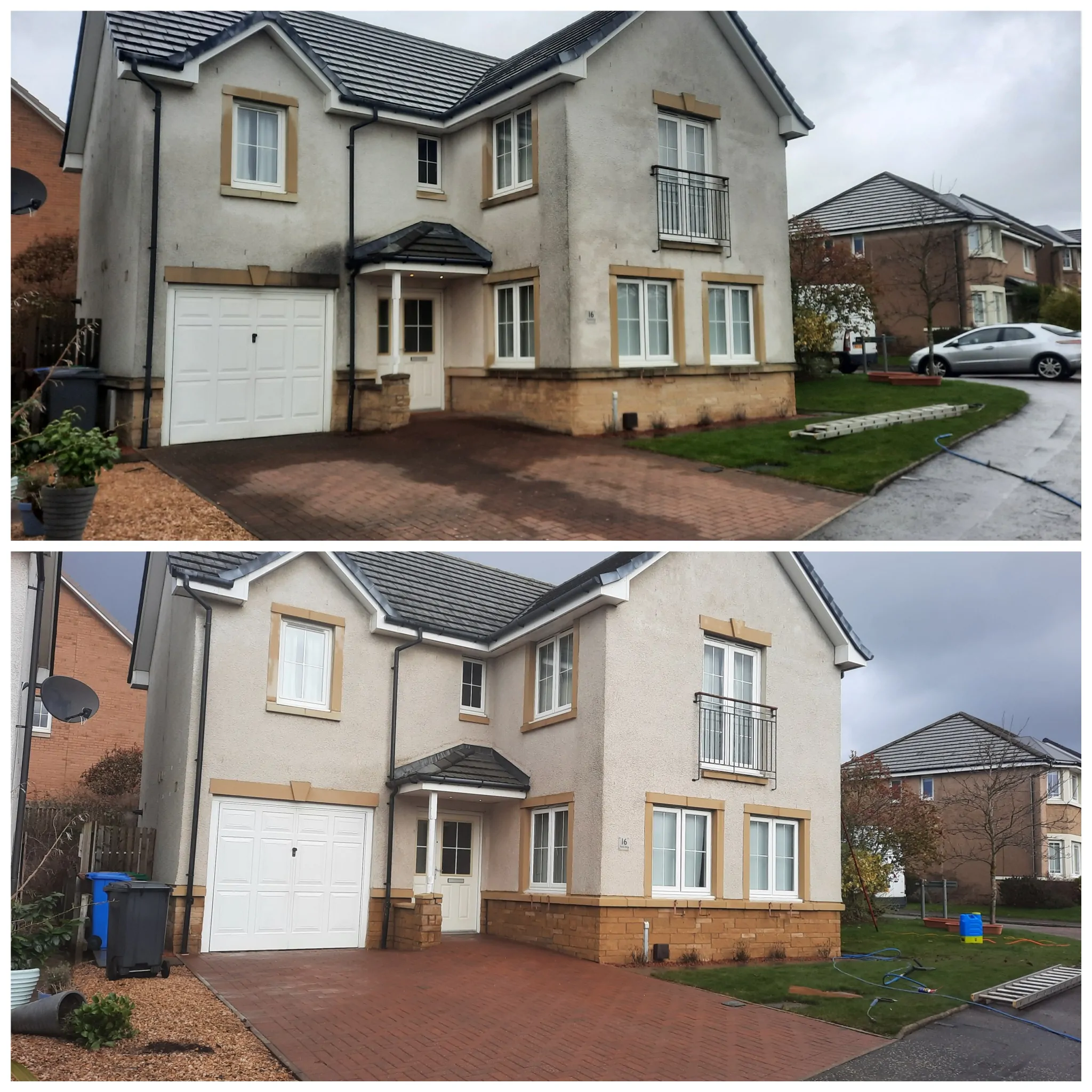 Exterior render cleaning in Fife Rendered wall restoration in Fife